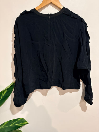 H & M Puff Long Sleeve Crop Top Size 36