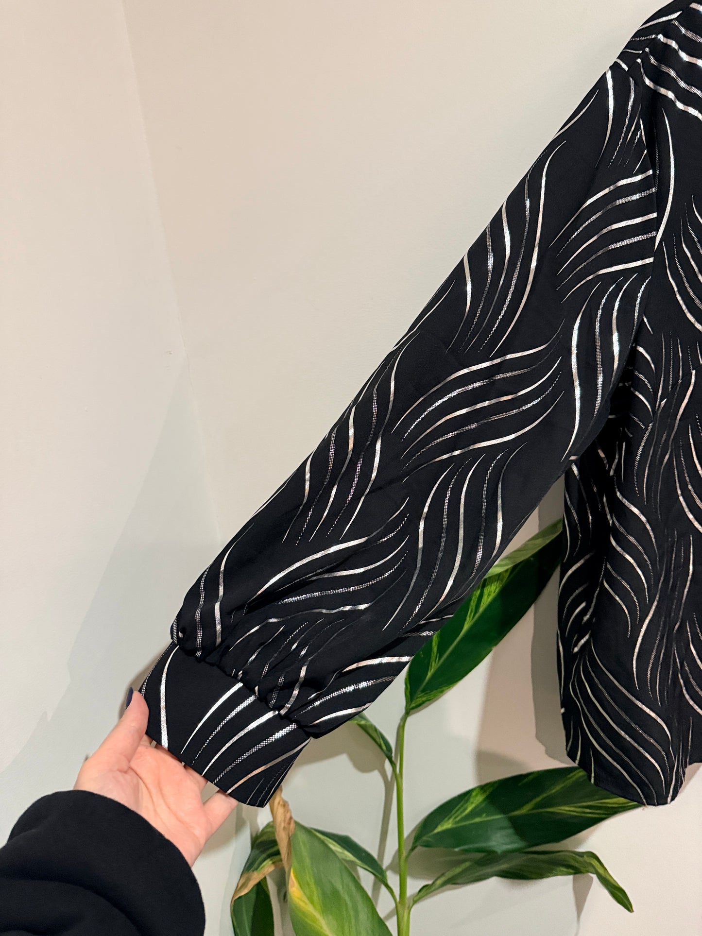 Shein Curve Abstract Print Long-sleeve Top Size 4XL
