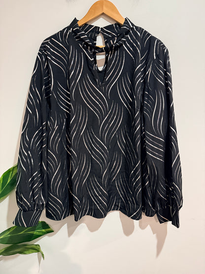 Shein Curve Abstract Print Long-sleeve Top Size 4XL