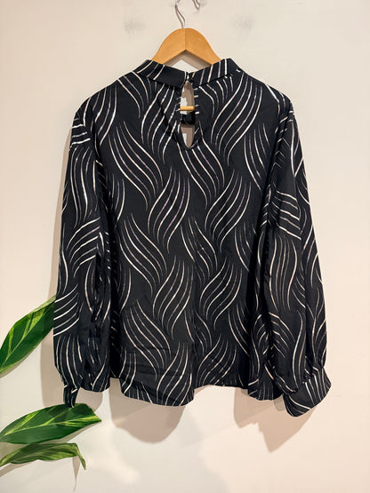 Shein Curve Abstract Print Long-sleeve Top Size 4XL