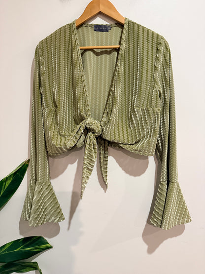 Mirrou Tie-front Crop Top Size XL