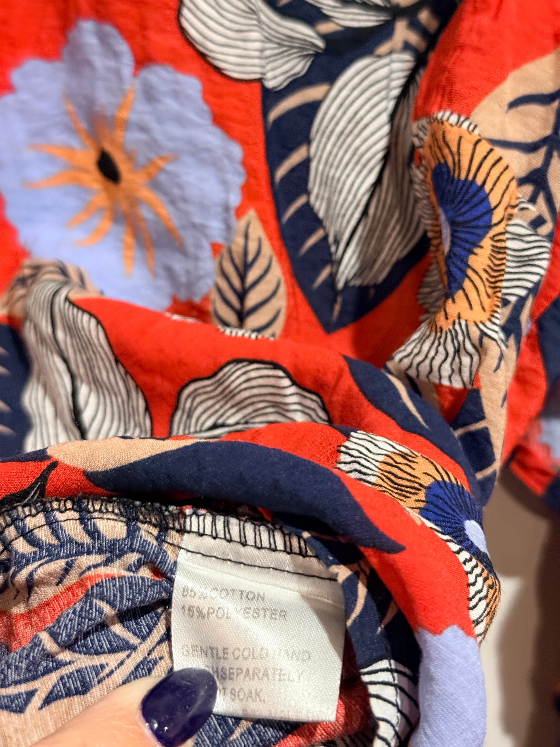 Seduce (NZ Made) Long-sleeve Floral Top Size 10