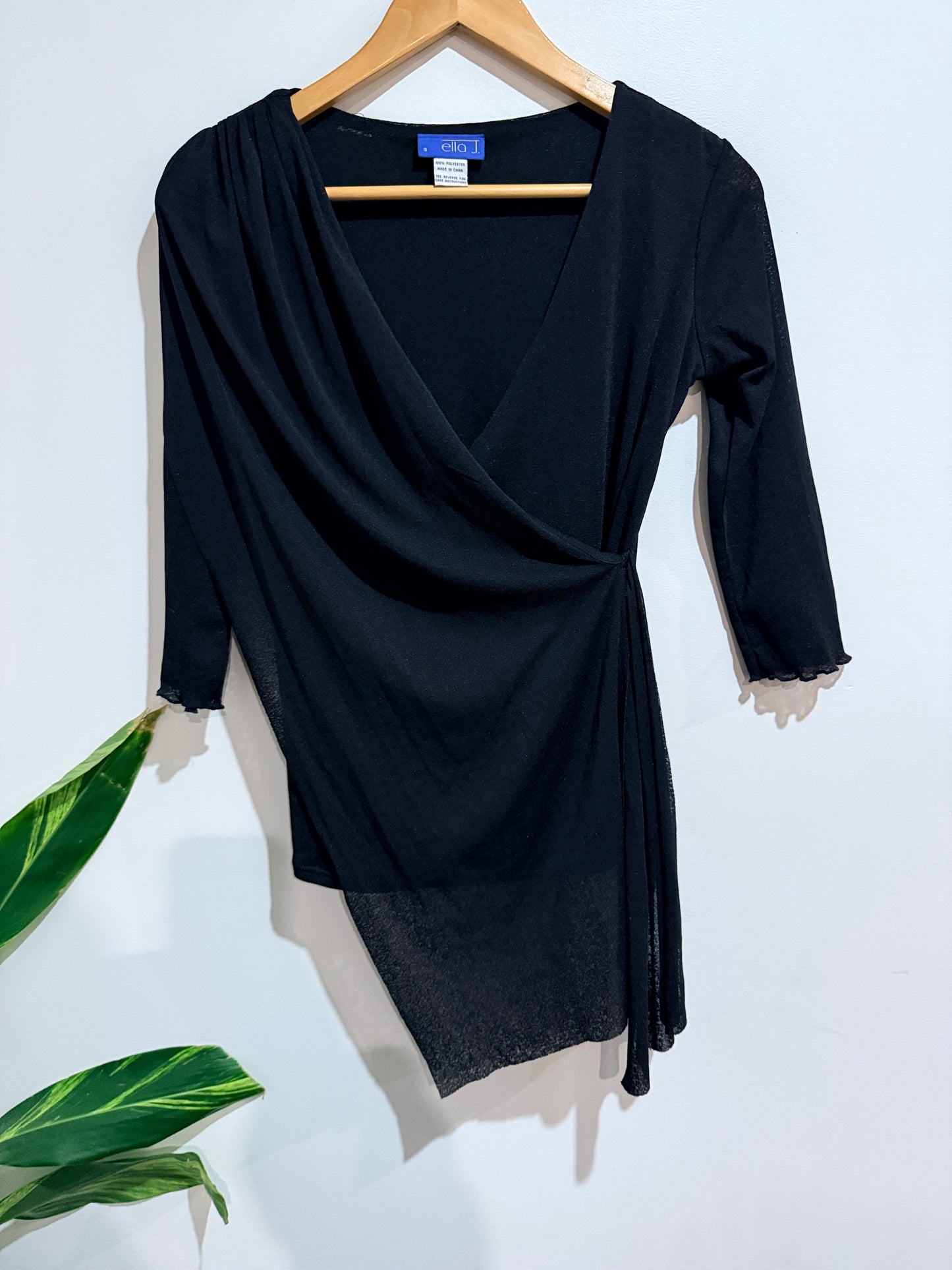 Ella J Long-sleeve Wrap Top Size S