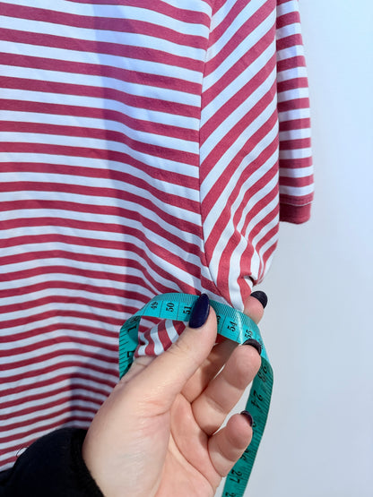 AJC Jeans Striped Polo Shirt Size Large | U/Arm to U/Arm 54cm