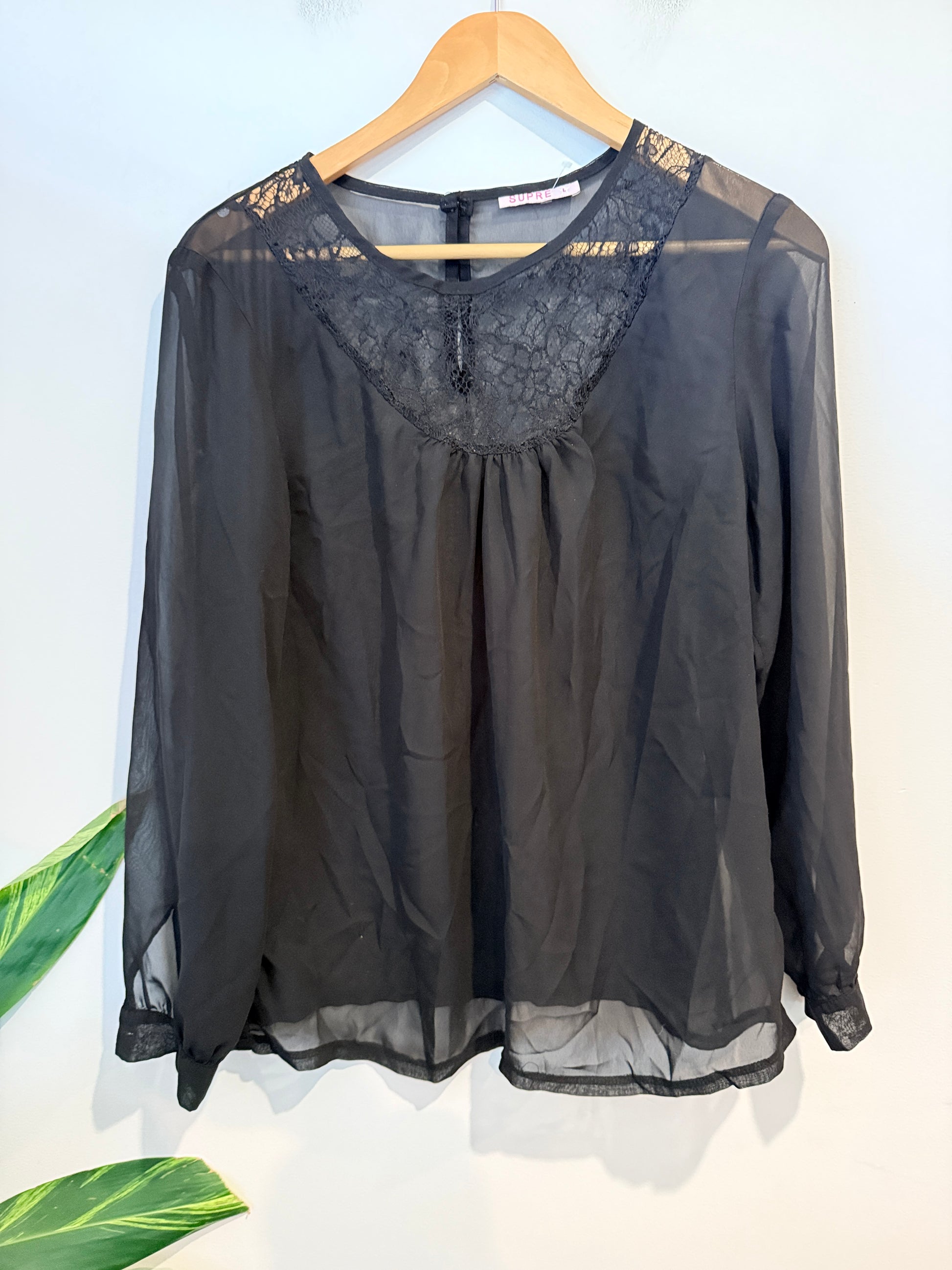 Supre Semi-sheer Laced Shirt Size L