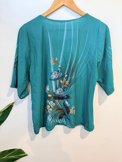 Brand Unknown Loose-fit Scoop Neck Top Size 3 | U/Arm to U/Arm 53cm
