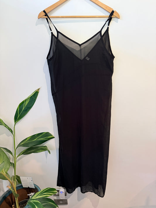 Ekouaer Chiffon Slip Dress Size S