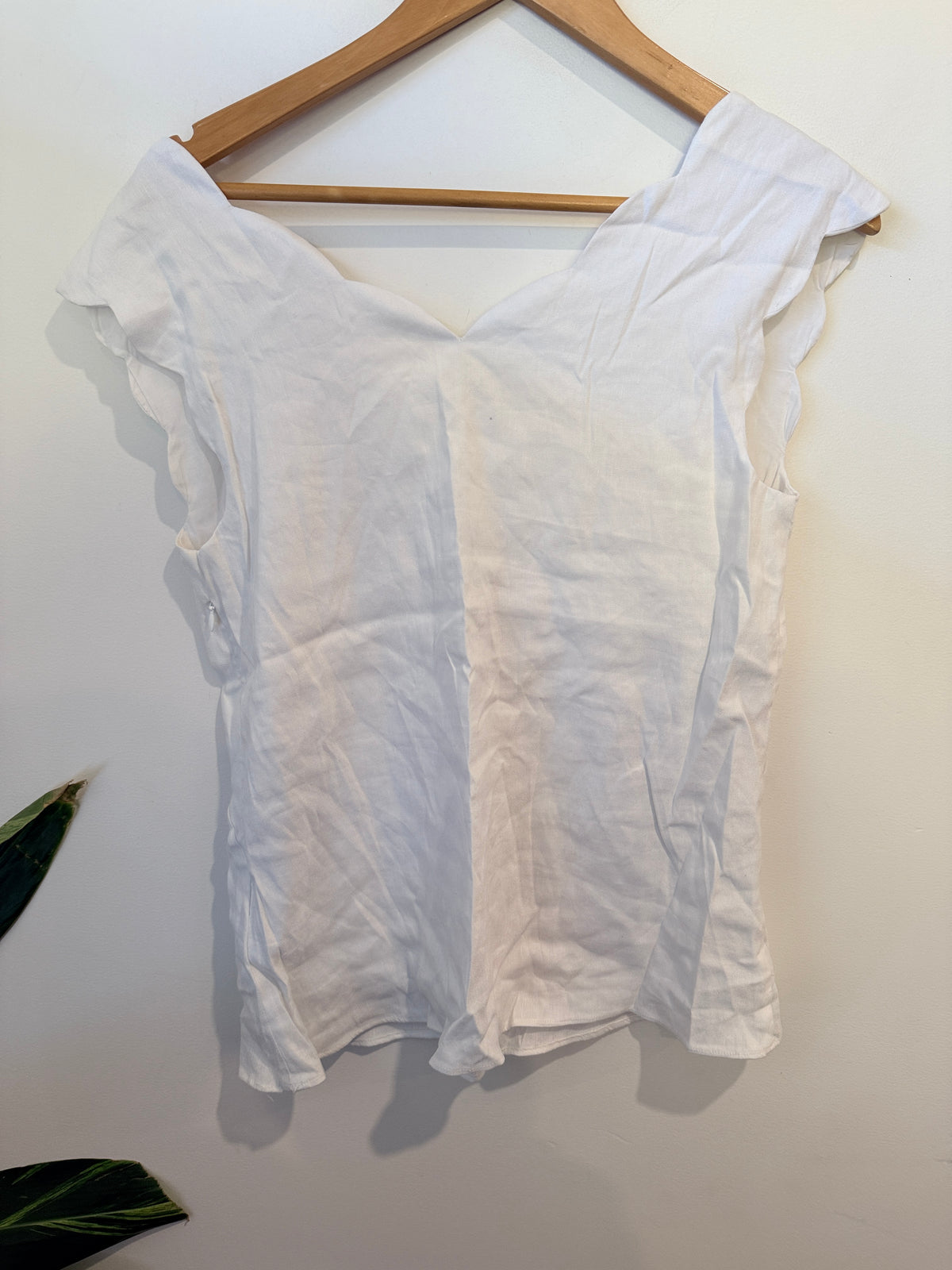 Blue Illusion Ruffle Sleeve Top Size XS | U/Arm to U/Arm 46cm