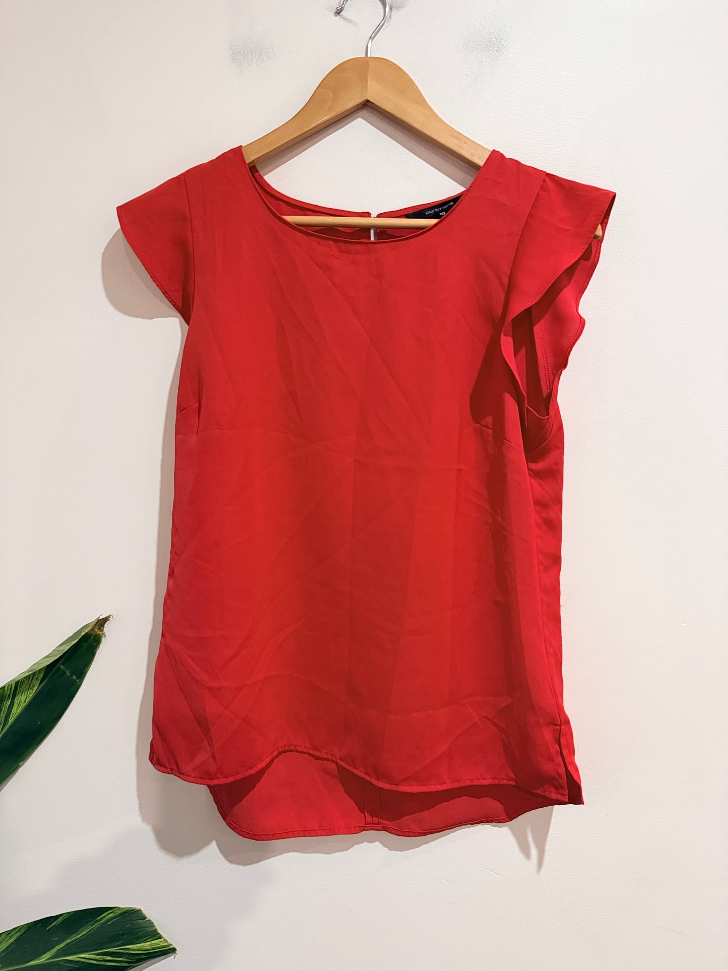 Portmans Flutter-sleeve Top Size 10