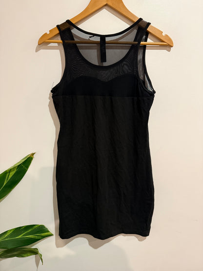 Factorie Black Mesh Panel Tank Dress