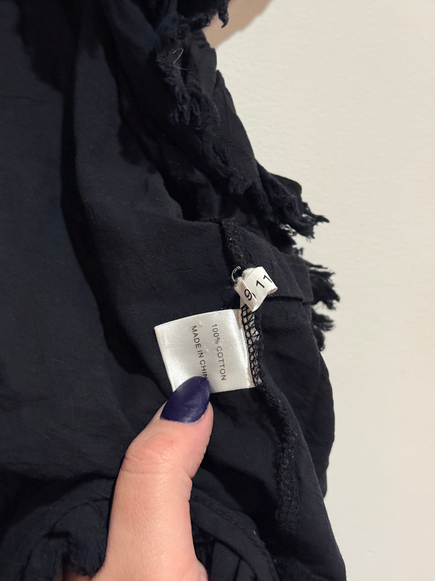 Valleygirl Black Ruffle Cropped Shrug Top Size 8