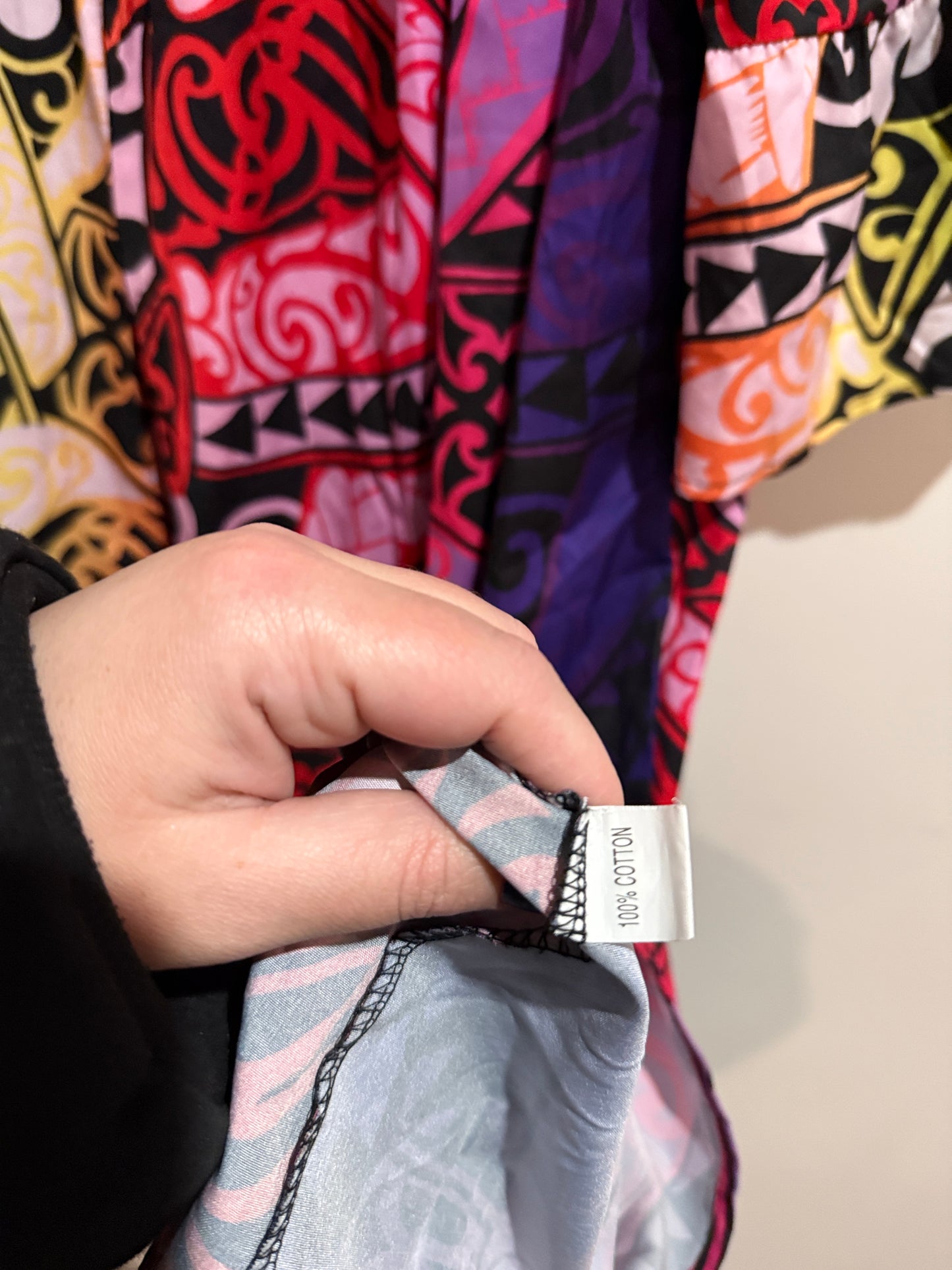 D&F Multicolour Abstract Print Kaftan Dress