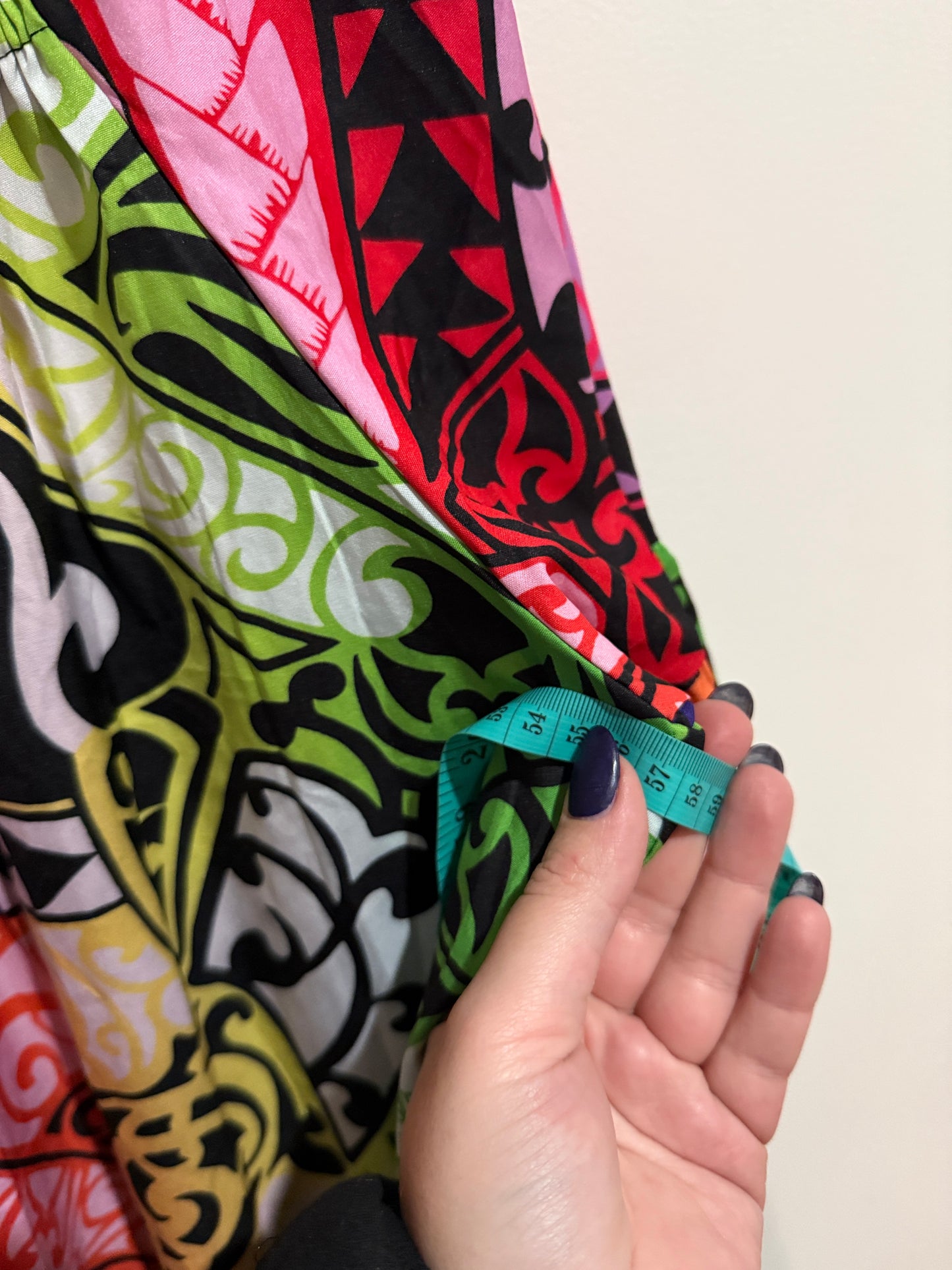 D&F Multicolour Abstract Print Kaftan Dress