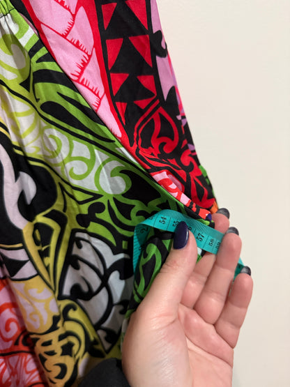 D&F Multicolour Abstract Print Kaftan Dress