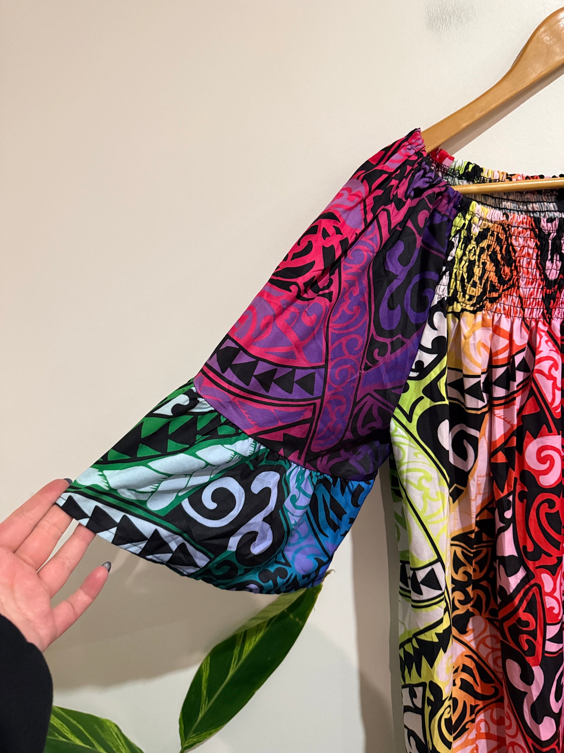 D&F Multicolour Abstract Print Kaftan Dress