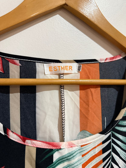 Esther Tropical Stripe Print Shift Dress Size 4XL