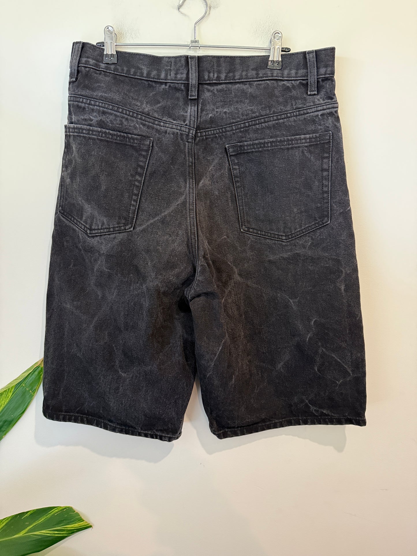 Garage Black Washed Denim Long Shorts Size 82