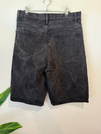 Garage Black Washed Denim Long Shorts Size 82