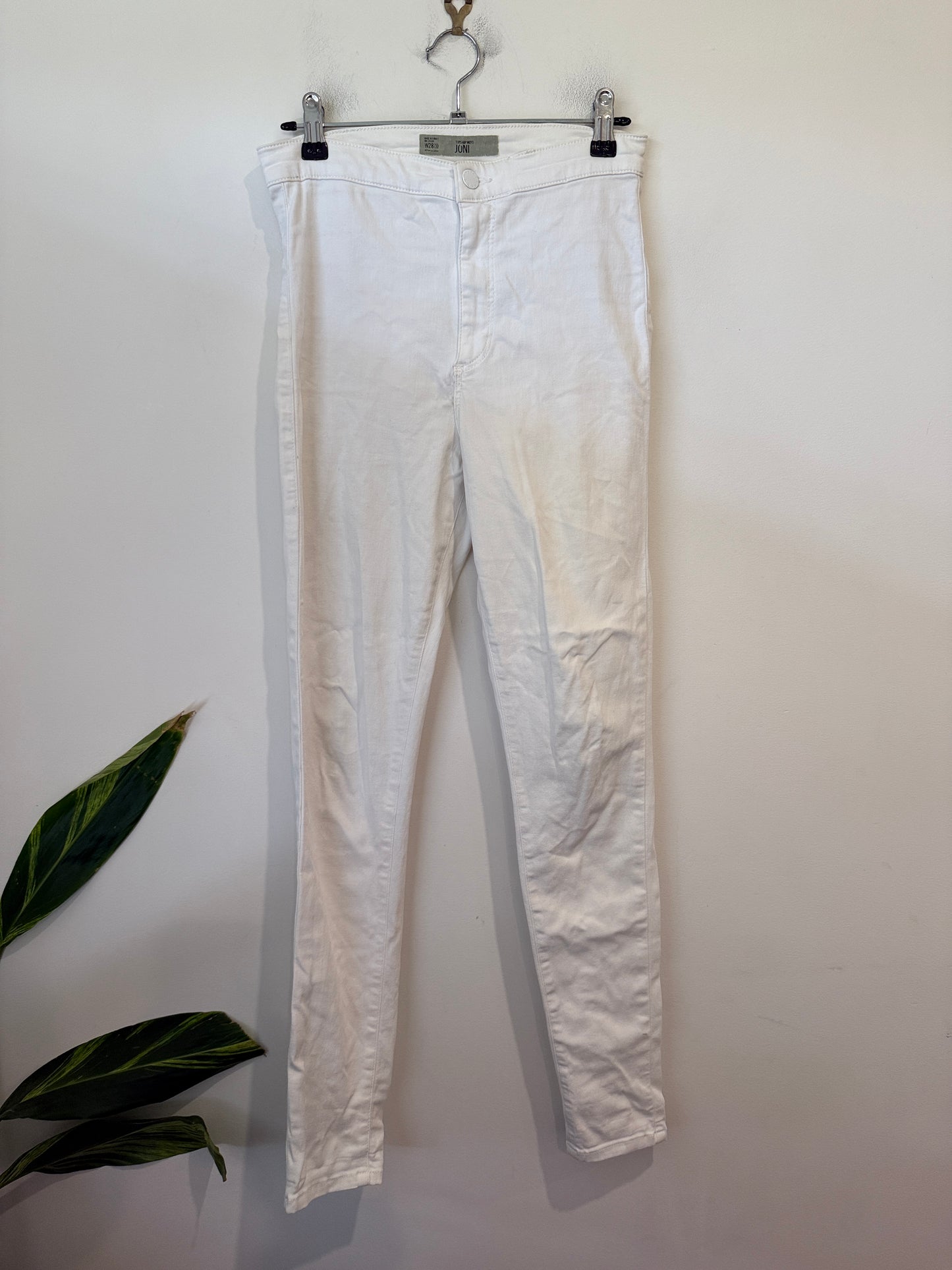 Topshop Moto Joni White Skinny Jeans Size W28 L32