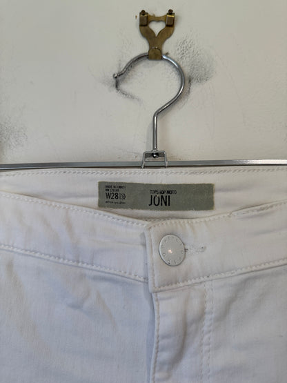 Topshop Moto Joni White Skinny Jeans Size W28 L32