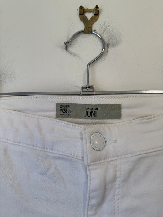 Topshop Moto Joni White Skinny Jeans Size W28 L32