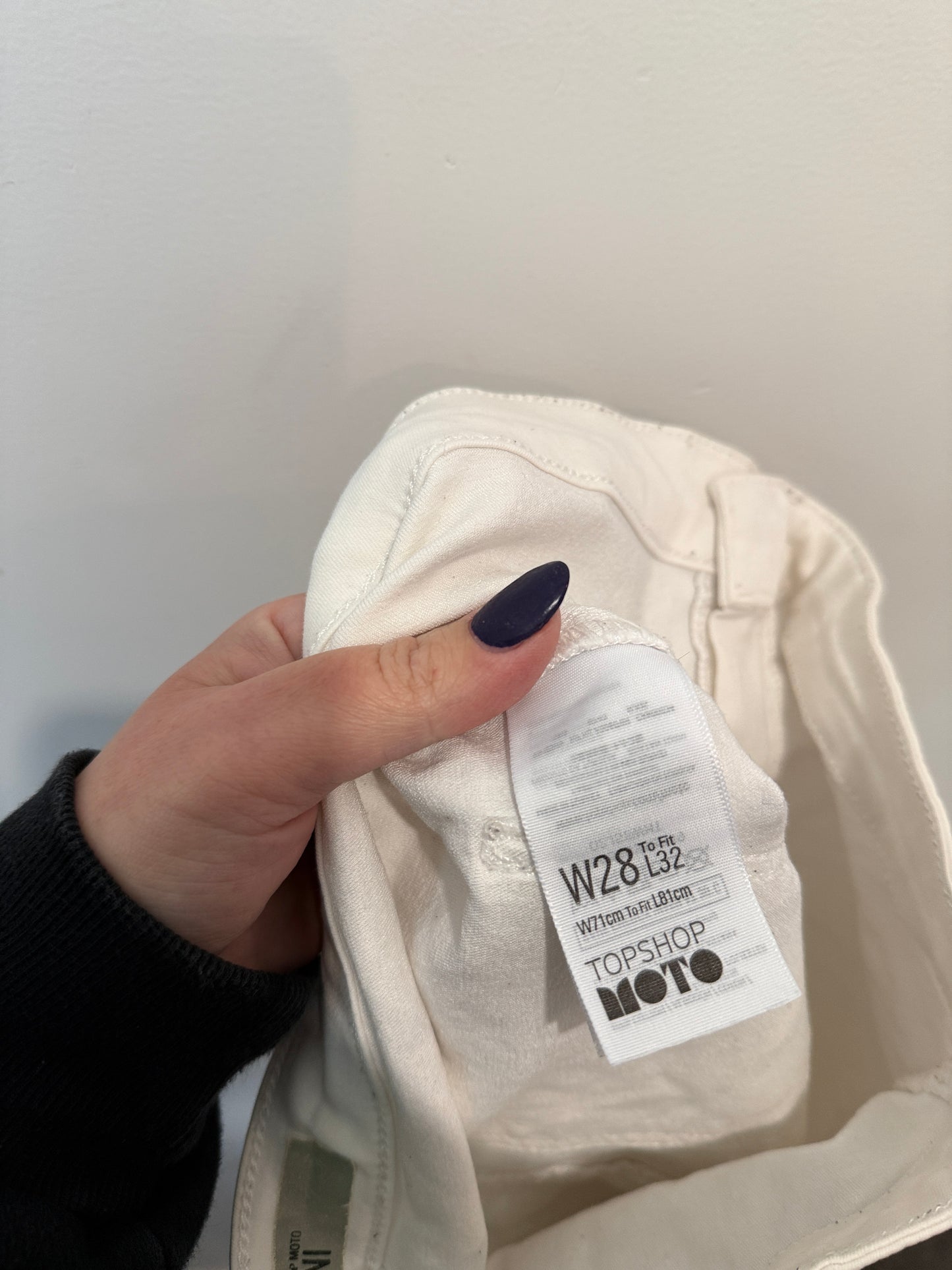 Topshop Moto Joni White Skinny Jeans Size W28 L32