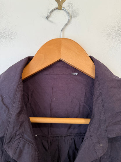 Plum Crinkle 3/4 Sleeve Button-Up Shirt