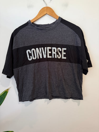 Converse Charcoal Logo Crop Tee Size M