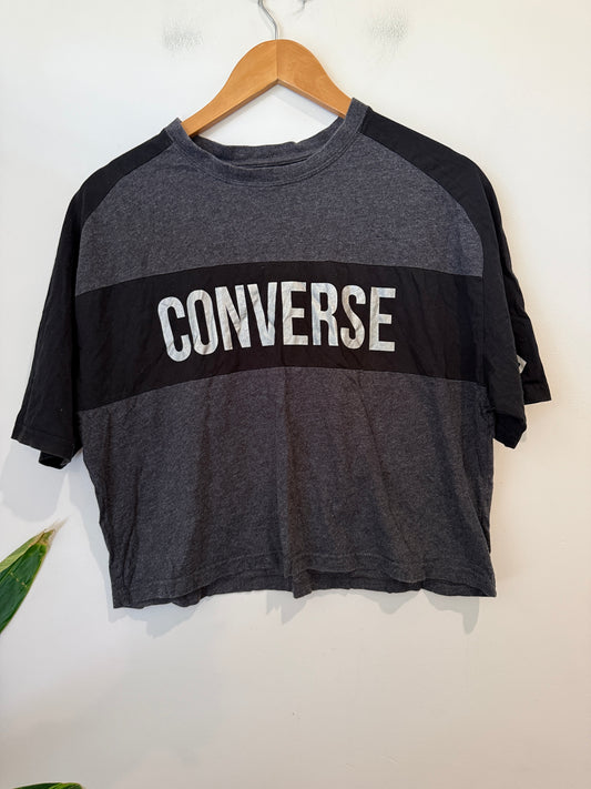 Converse Charcoal Logo Crop Tee Size M