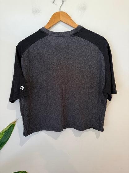 Converse Charcoal Logo Crop Tee Size M