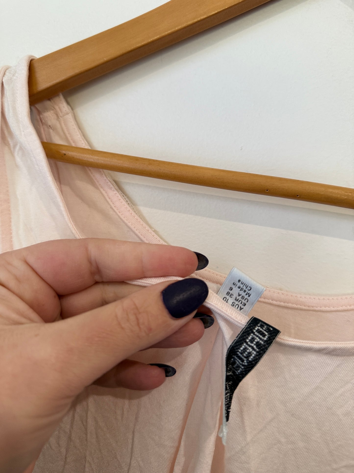 Pale Pink Sleeveless Singlet Top Size AUS 10