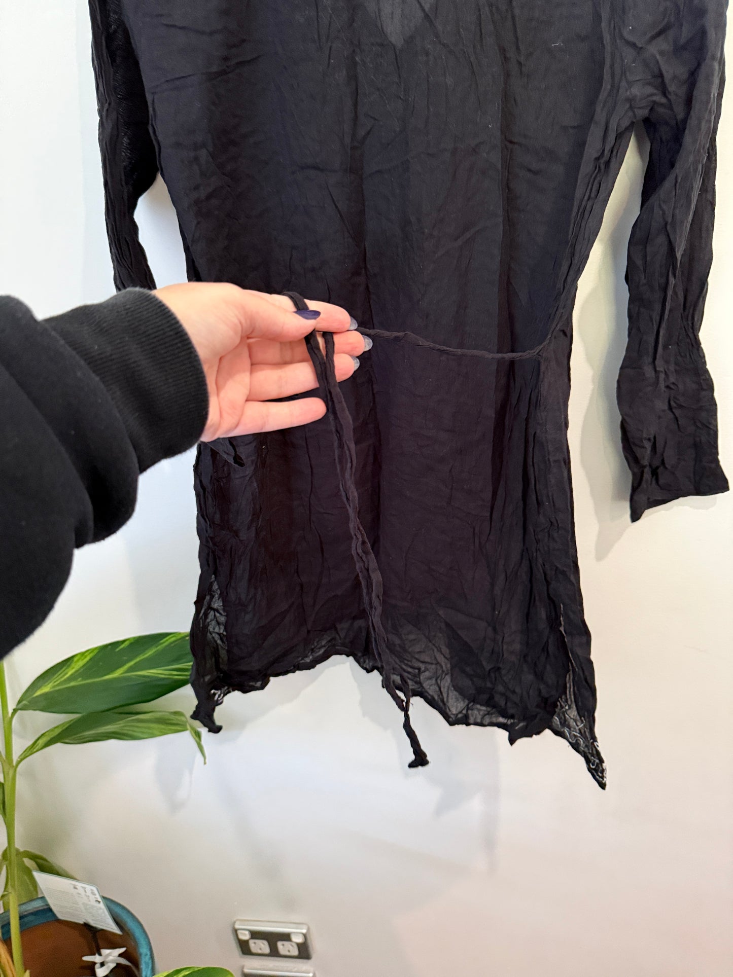 Beachlife Black Embroidered Beach Kaftan Size M