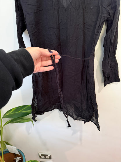 Beachlife Black Embroidered Beach Kaftan Size M