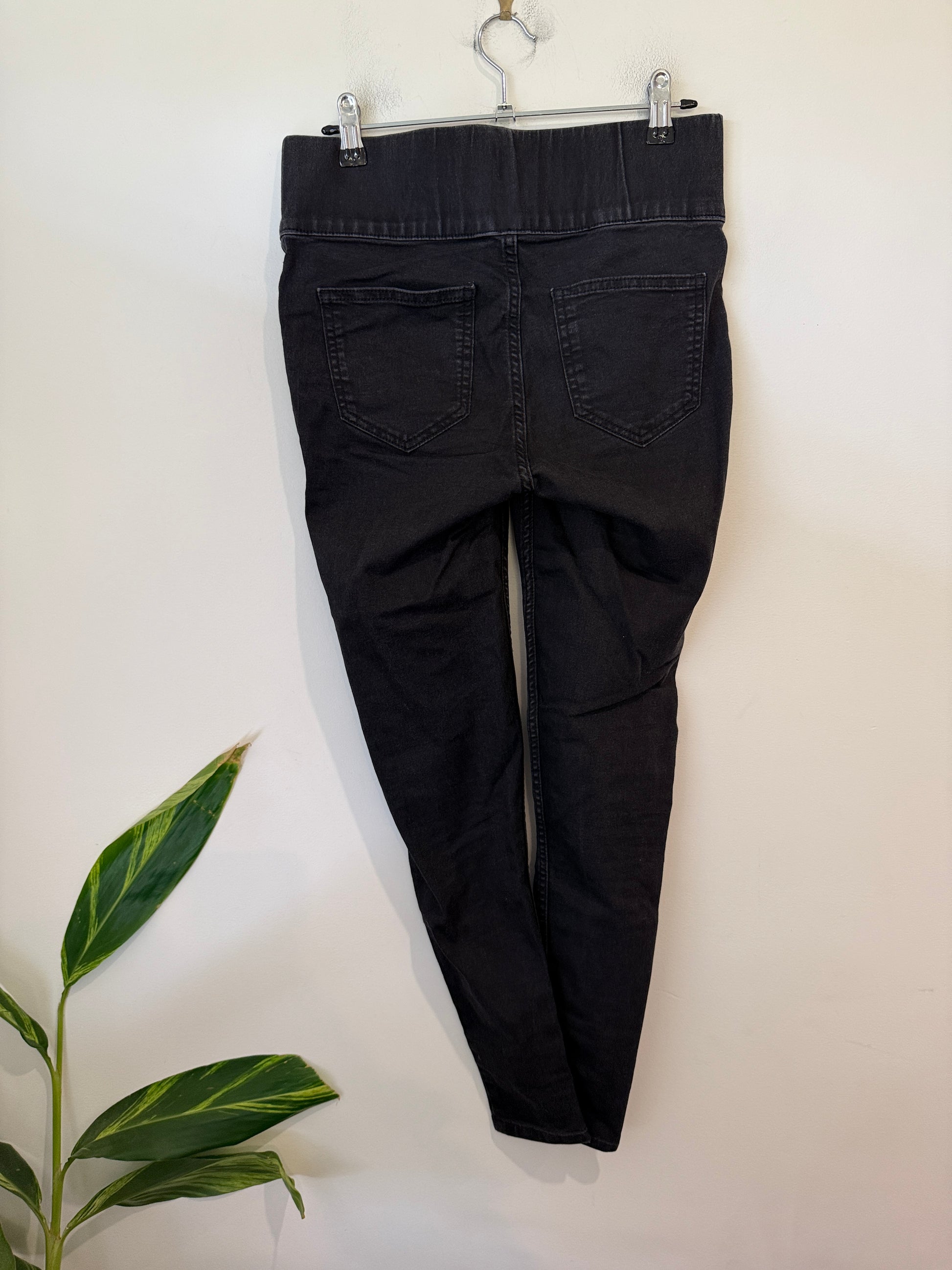 H&H Black Denim Jeggings Size 10