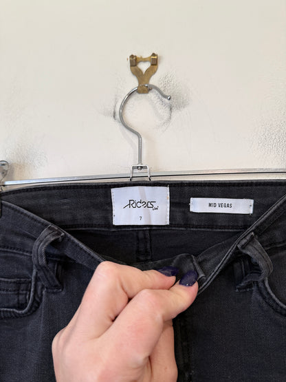 Riders by Lee Mid Vegas Black Distressed Skinny Jeans Size 7
