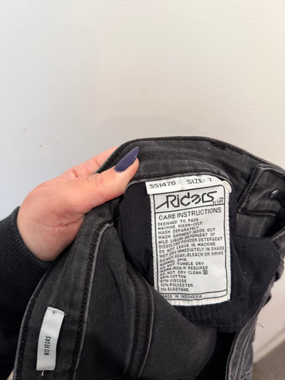 Riders by Lee Mid Vegas Black Distressed Skinny Jeans Size 7