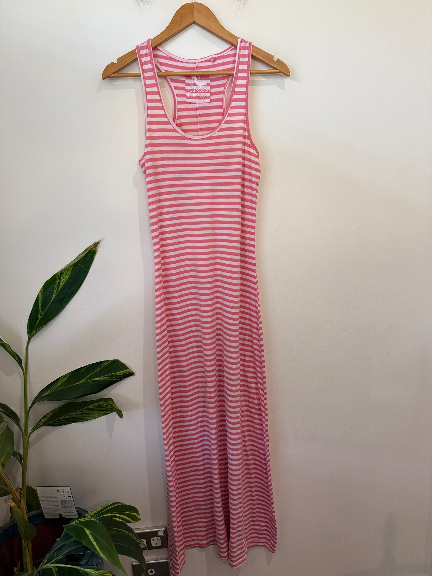 Factorie Pink Stripe Racerback Maxi Dress Size S