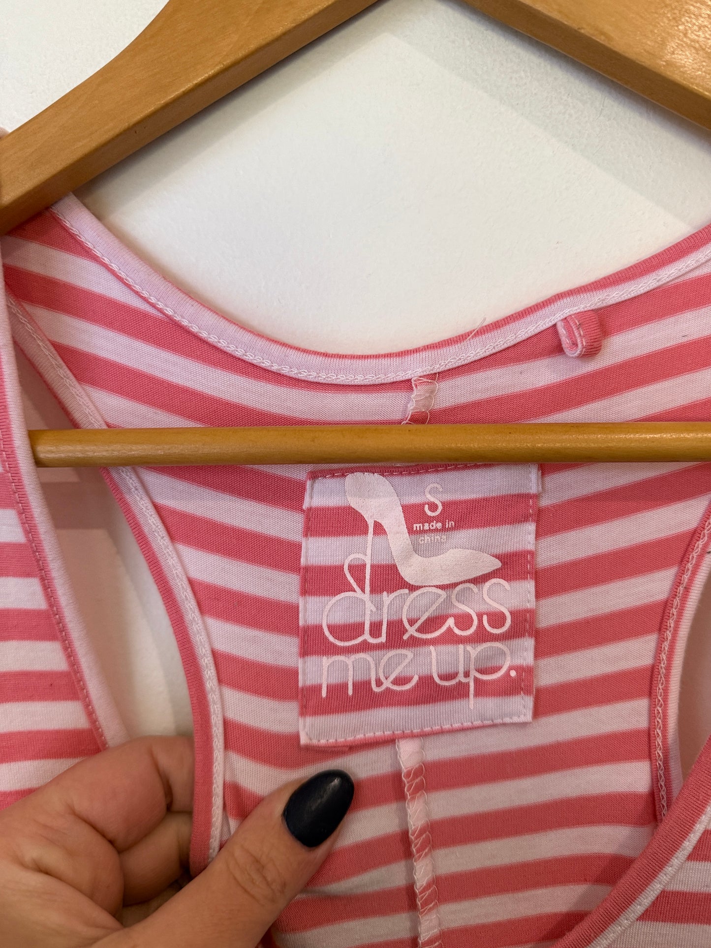 Factorie Pink Stripe Racerback Maxi Dress Size S