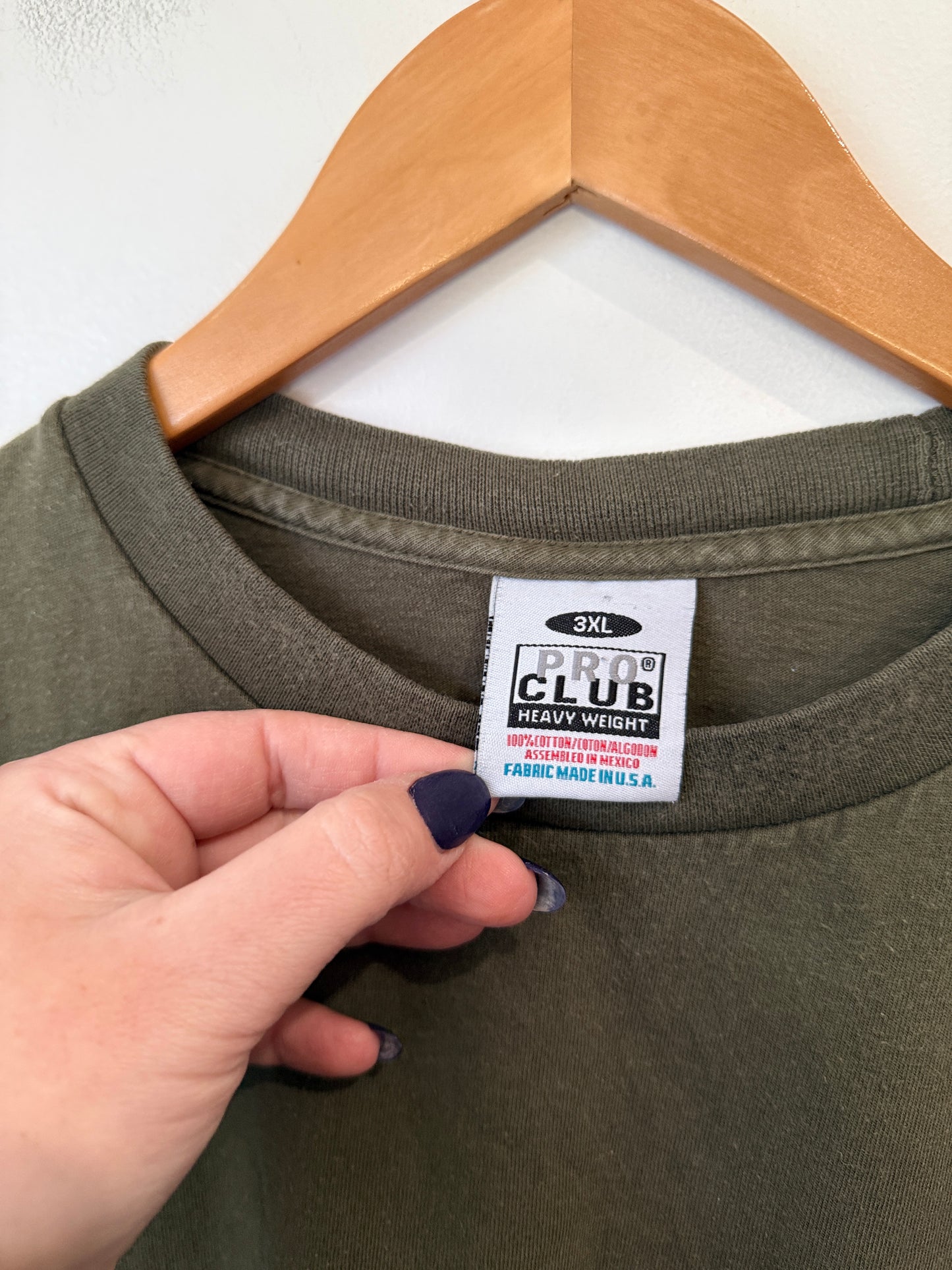 Pro Club Heavyweight Olive Green Tee Size 3XL