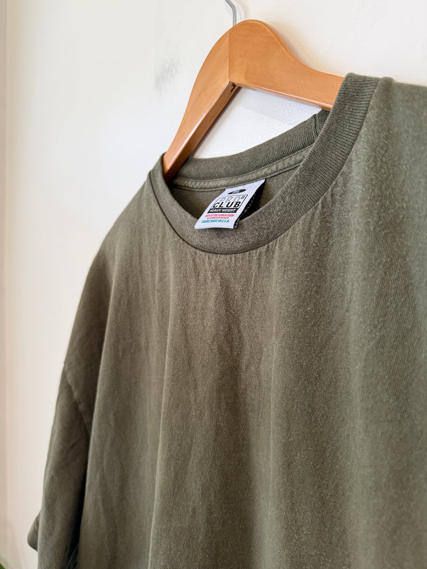 Pro Club Heavyweight Olive Green Tee Size 3XL