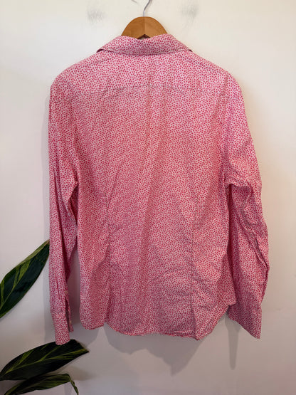 Zara Man Pink Ditsy Floral Shirt Size XL