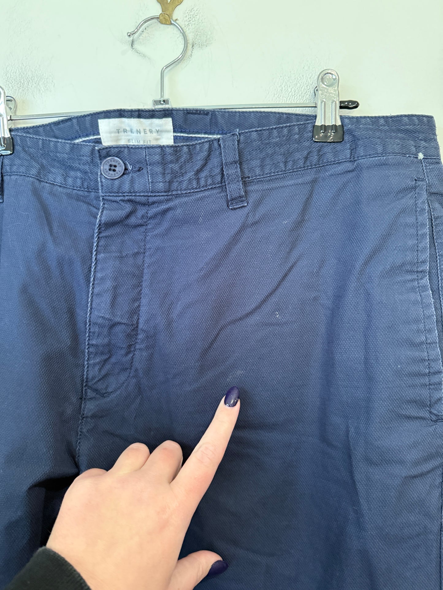 Trenery Slim Fit Navy Chinos Size 38