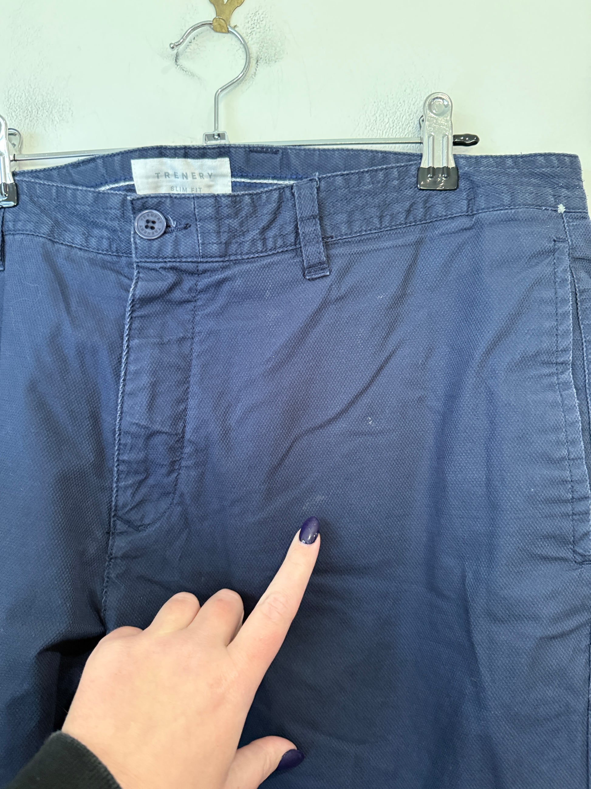 Trenery Slim Fit Navy Chinos Size 38