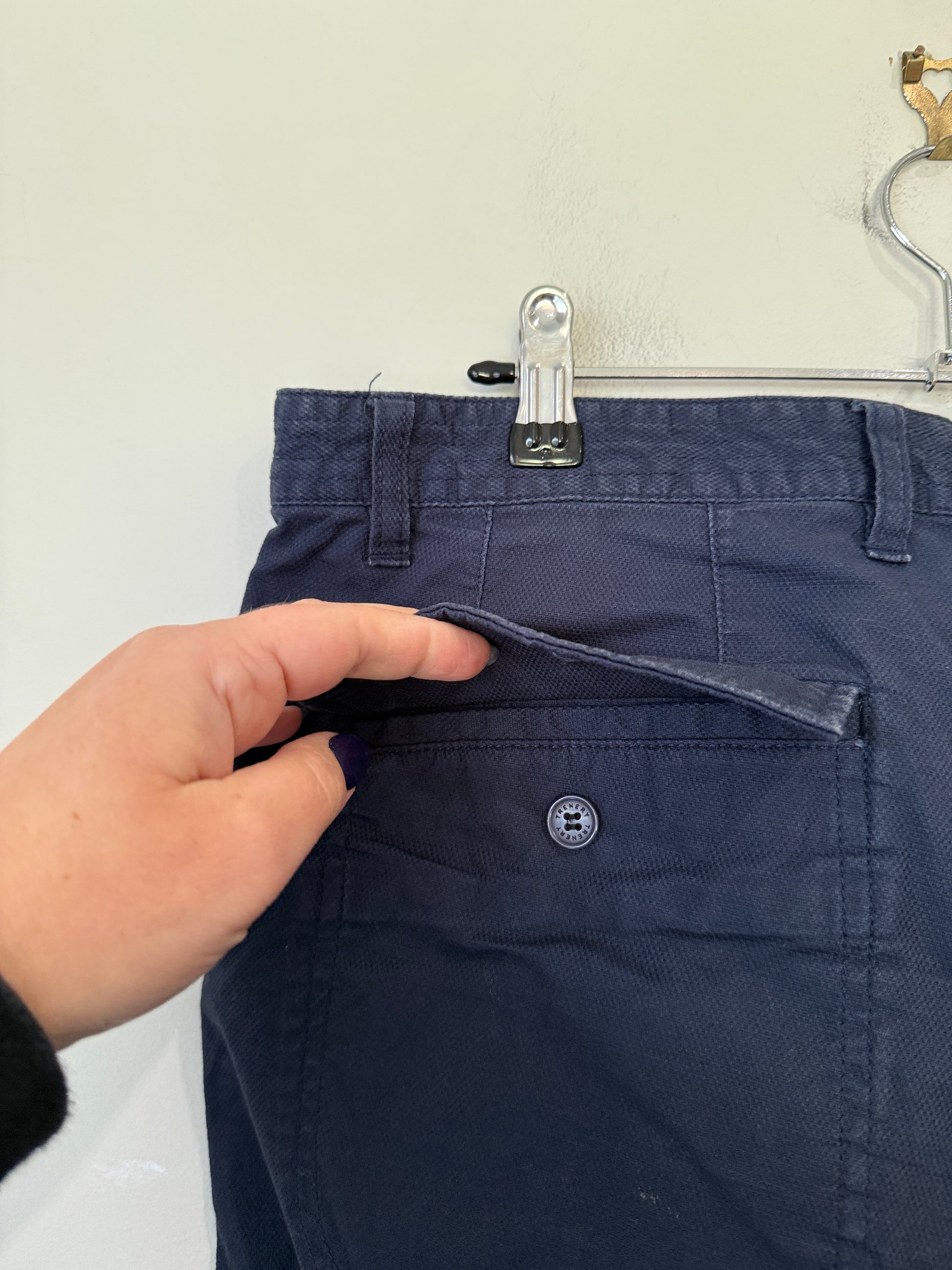 Trenery Slim Fit Navy Chinos Size 38