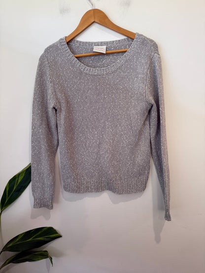 Sense of Place Grey Speckled Knit Jumper - 45cm u/arm