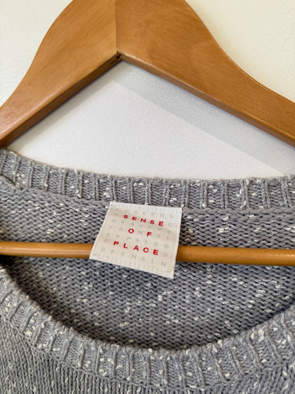 Sense of Place Grey Speckled Knit Jumper - 45cm u/arm