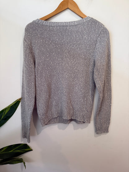 Sense of Place Grey Speckled Knit Jumper - 45cm u/arm