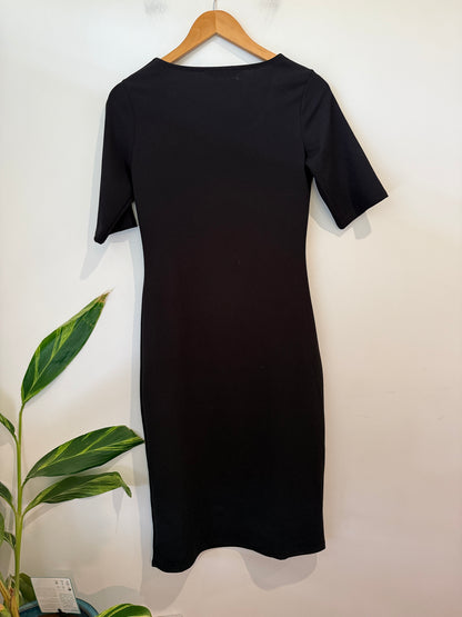 M&Co Black Short Sleeve Dress Size 10