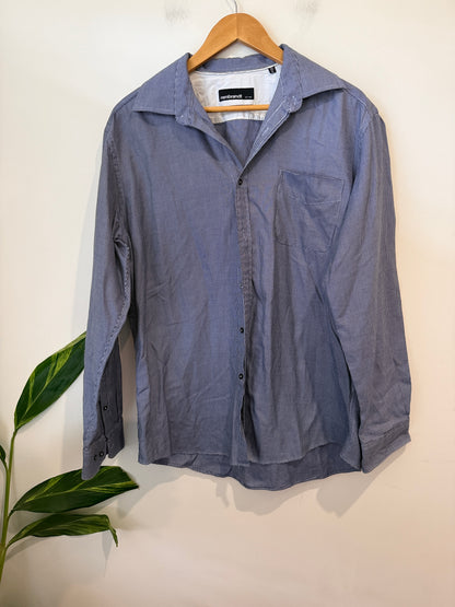 Rembrandt Blue Micro Check Shirt Size 44 XL