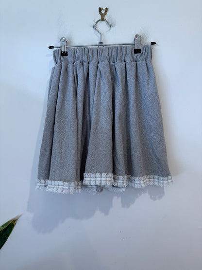 Grey Skirt with Lace Trim - 48cm Waist unstretched